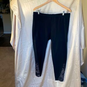 Black spandex silver studded pants